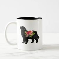 Bernese Mountain Dog Breed Boho Floral Silhouette Two-Tone Coffee Mug | Zazzle.com