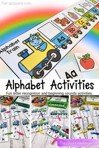 These alphabet activities are a fun way to teach kids about letter recognition and beginning sounds. They make a great addition to literacy centers in