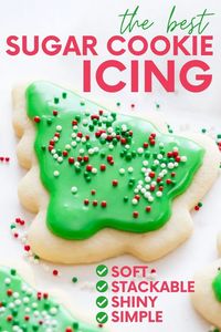 This is the best icing recipe for decorating sugar cookies. It’s easy to make, and dries into a nice and smooth finish. Plus, there's an option without corn syrup!