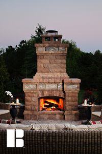 Both beautiful and functional, you can't go wrong with an outdoor fireplace. #fireplace