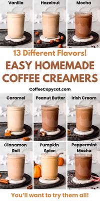 Easy Homemade Coffee Creamer (13 Flavors!) - coffeecopycat.com