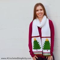 Free Crochet Pattern - Retro Christmas Tree Scarf - A Crocheted Simplicity