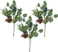 Amazon.com: AuldHome Blue Berry Greenery Picks (Set of 3, 16-Inch); Juniper Tree Floral Picks for Christmas and Seasonal Decor : Home & Kitchen