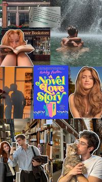 A Novel Love Story Ashley Poston, book aesthetic, book collage #anovellovestoryashleyposton #bookcollage #booktok #anovellovestoryashleypostonaesthetic