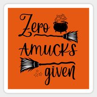 Zero Amucks Given Hocus Pocus Amuck Halloween -- Choose from our vast selection of magnets to match with your desired size to make the perfect custom magnet. Pick your favorite: Movies, TV Shows, Art, and so much more! Available in two sizes. Perfect to decorate your fridge, locker, or any magnetic surface with.