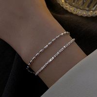 925 Sterling Silver Double Layer Bracelet *Brand New *Metal: 925 Sterling Silver 925 Sterling Silver Not Silver Plated Or Filled, Not Brass Or Alloy - 925 Stamp - Lead And Nickel Free - Hypoallergenic *Bundle More And Save 15%