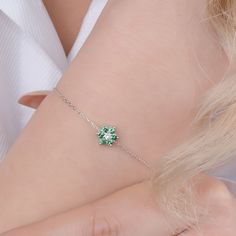 Emerald Dainty Flower Bracelet, Tiny Flower Bracelet, Solid Gold Diamond Bracelet, Plant Jewelry, Womens Day Gifts Natural Diamond : 0.05 CT. F / SI (1 piece) Natural Green Emerald : 0.37 CT. (6 piece) Gram 1.30 (It may differ depending on the chain size) Product Code: MR0011589-EM Adjustable Chain is Optional Length of Chain 16 inches - 24 inches ABOUT US All our products are handmade . Our jewelry is made with real solid gold and natural diamonds and gemstones . Our store was founded in 1992 . Green Round Chain Bracelet Gift, Green Chain Bracelet For May Birthstone, Green Bracelet Strap Jewelry As A Gift, Green Jubilee Bracelet Perfect As A Gift, Green Jubilee Bracelet As A Gift, Elegant Green Beaded Bracelets With Flower Shape, Green Crystal Jubilee Bracelet Gift, Elegant Green Flower-shaped Beaded Bracelets, Gold Diamond Bracelet