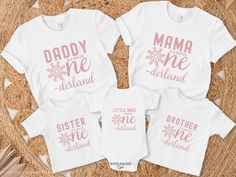 Introducing our super cute winter ONEderland family matching 1st birthday shirts. These shirts are high quality and made with 100% soft ringspun cotton for very comfortable wear.   HOW TO ORDER 1. Select the color and size/name from the drop-down menu and add it to the cart 2. Repeat the process if you want to order more shirts 3. If you want a custom shirt, please select that from the menu and add the name to the personalization box NB: We have multiple options for Mom and Dad in the listings d Winter Onederland Shirts, Winter Onederland Decor, Cotton Top For Birthday In Winter, Cotton Tops For Birthday In Winter, White Tops For Birthday And Winter, White Top For Birthday In Winter, First Girl Birthday, Winter Wonderland Birthday, Wonderland Birthday