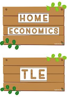 two wooden signs with the words home, economic and title written in white on them