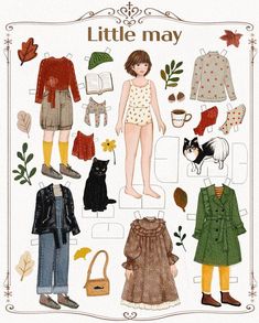 a paper doll with clothes and accessories on it