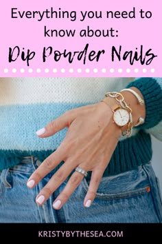 Powder Dip Neutral Nails, Best Natural Dip Nail Colors, Feminine Dip Nails, Short Nail Powder Dip, Best Sns Dip Colors, Best Nail Dip Colors, Dipped Natural Short Nails, Revel Nail Tips And Tricks, Short Dipping Powder Nails