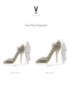 Adjustable custom shoe display with Vertical Ledge. Packs flat, assembles with no tools required. Discover our collection of high heeled shoes with precise measurements for the perfect fit. Step out in style and confidence! #shoegoals #fashionista #highheels #perfectfit #styleinspo