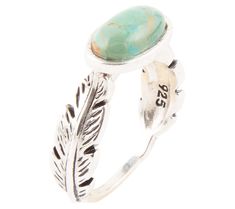 Bright composite turquoise stands out on this dainty ring accented with lush feather details for an intriguing bohemian feel. From Barse Jewelry. Tiger Pendant, Sacred Stones, Feather Ring, Wrap Necklaces, Silver Feather, Genuine Turquoise, Fun Earrings, Dainty Ring, Leather Necklace