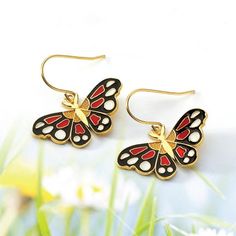 Butterfly, Butterfly Jewelry, Butterfly Earring, Butterfly earrings, Gold Butterfly, Colorful Butter Enamel Jewelry As Gift For Her, Enamel Jewelry As A Gift For Her, Multicolor Fine Jewelry Collectible, Red Enamel Jewelry For Anniversary, Adjustable Black Enamel Jewelry, Adjustable Butterfly Gold Jewelry, Adjustable Gold Butterfly Jewelry, Adjustable Butterfly Shaped Yellow Gold Jewelry, Collectible Yellow Gold Bracelet