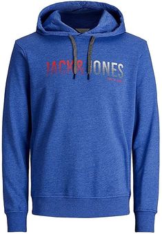 Du suchst einen lässigen Freizeit-Style? Dann hat JACK & JONES genau das Richtige für dich: den Hoodie mit Labelprint. Das Modell mit Kordelzug in der Kapuze ist aus Sweatstoff gefertigt und ist beson Blue