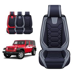 the front and rear seats of a jeep