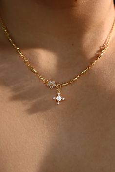 18K Real Gold Plated Diamond Cross Necklace – Cutethingscommin Cross Gold Necklace, Simple Gold Necklace, Opal Necklace Silver, Diamond Cross Necklace, Cross Gold, Minimalist Necklace Gold, Y2k Necklace, Pink Pearl Necklace, Blue Gemstone Rings