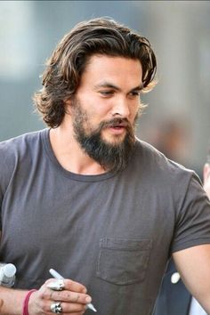 Long Hairstyles for Men Jason Momoa Hair, Grey Bearded Men, Long Hair And Beard, Blonde Beard, Short Hair With Beard, Bald Men With Beards, Long Hair Beard, Mens Hairstyles With Beard, Bald With Beard