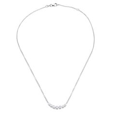 Design The Cinderella Necklace is the ultimate in classic and cool. Seven bezel-set diamonds hanging on a delicate gold chain sit elegantly around your collarbone. That’s right, enjoy your happily ever after with this timeless piece. Details & Dimensions - 0.50 carats- Adjustable 15"-16" chain Elegant Diamond Backdrop Necklace With Delicate Chain, Diamond White Necklace With Delicate Chain For Formal Occasions, Diamond White Diamond Necklace With Adjustable Chain, Timeless Diamond Necklace With Delicate Chain For Anniversary, Timeless Diamond Necklace With Bezel Setting For Everyday Luxury, Timeless Diamond Necklace With Bezel Setting, Classic Solitaire Necklace In Diamond White With Adjustable Chain, Classic Clavicle Chain Necklace For Anniversary, Timeless Diamond Necklace With Delicate Chain For Formal Events