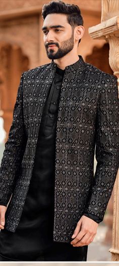 Black Dress For Men, Latest Indowestern Outfits For Men, Jodhpuri Suits For Men Latest, Latest Designer Suits For Men, Indowestern Outfits For Men, Sherwani Groom Wedding, Indo Western Dress For Men, Indian Wedding Suits Men, Suit For Men Wedding