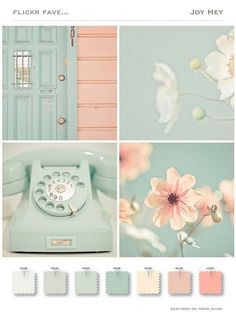 an image of a phone and flowers in pastel colors with the words flickr fave joy hey