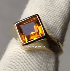 The buyer must be read all detail about this product.  .  Material 925 Sterling silver Gold Plated ring .  Band ColorSilver/Gold/Rose gold GemstoneNatural citrine  . Gemstone shape square  .  Cut Grade Faceted .  Ring for boy's and men's .  Birthstone birthstone ring THANKS FOR VISIT Luxury Men's Carnelian Gemstone Ring, Classic Orange Topaz Ring For Gift, Classic Orange Topaz Ring As Gift, Classic Orange Topaz Ring Gift, Elegant Citrine Signet Ring For Formal Occasions, Elegant Formal Citrine Signet Ring, Yellow Signet Ring With Polished Finish For Formal Occasions, Citrine Gemstone Signet Ring For Anniversary, Classic Citrine Signet Ring For Anniversary