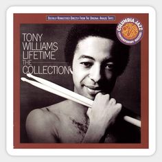 the album cover for tony williams's life time collection, featuring an image of a shirtless man holding two drumsticks