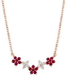 in stock Flower-shaped Ruby Jewelry For Anniversary, Fine Jewelry Ruby Flower, Fine Jewelry Ruby Flower Shaped, Fine Jewelry Flower-shaped Ruby, Ruby Jewelry Necklaces, Pink Ruby Flower-shaped Jewelry, Flower Choker, White Gold Sapphire, Red Necklace