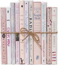 Shades Of Light Pink, Fern Michaels, Modern Books, Decorative Books, Shades Of Light, Book Bundles, Jute Twine, Key Details, Book Decor