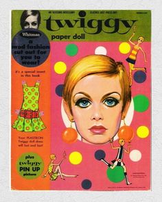 a magazine cover with an image of a woman's face and polka dots on it