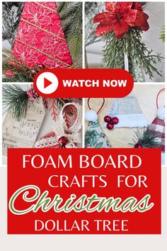 Christmas DIY Crafts using FOAM BOARD.  DIY Christmas Decor.  Dollar Tree Christmas Crafts Foam Christmas Trees Diy, Foam Board Christmas Tree, Foam Board Christmas Decorations, Christmas Decor Dollar Tree, Dollar Tree Christmas Crafts, Foam Board Crafts, Christmas Diy Crafts