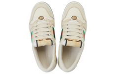 Gucci Womens WMNS Screener 'Green Orange' White 577684-9PYQ0-9116 Gucci Screener, Orange White, Green Orange, Green And Orange, Gucci, Orange, Green, White