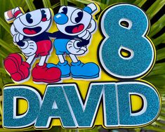 an image of the number 8 and 8 with mickey mouse on it's face