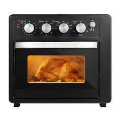 a turkey is cooking in an oven with the door open to show it's roasting