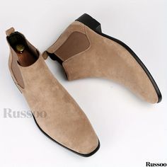 Russoo - High-Quality Mens Chelsea Dress Boots: Versatile Ankle Footwear Ideal for Outdoor Activities Casual Fitted Chelsea Boots For Business, Fitted Casual Chelsea Boots For Business, Casual Chelsea Boots For Fall, Casual Fitted Chelsea Boots For Fall, Fitted Casual Chelsea Boots For Fall, Casual Beige Chelsea Boots For Spring, Chelsea Dress, Dress Boots, Short Boots