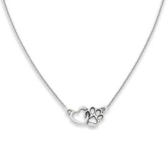 Buy Furry Friends Heart Necklace for USD 110.00 | James Avery Friends Heart, James Avery, Open Heart, Layered Look, Sterling Silver Necklace, A Cat, Heart Necklace, Sterling Silver Necklaces, Paw Print