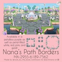 an advertisement for a garden with flowers on it