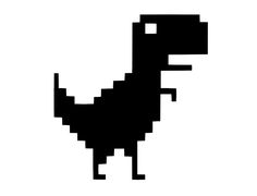 a black and white image of a t - shirt that is pixeled into the shape of a dinosaur