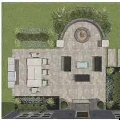 an aerial view of a house with landscaping