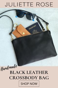 This small leather crossbody bag will be the perfect purse for your next vacation! It fits your travel essentials like your phone, wallet, sunglasses, passport, and makeup, and you can wear it as a crossbody bag to go hands free, as a shoulder bag, or you can even remove the leather strap and use it as an evening clutch for going out to dinner! It's designed to be super versatile so that you can pack less, but have everything you need when you travel, and it's perfect for a day of sightseeing! Versatile Travel Clutch With Removable Pouch, Minimalist Shoulder Bag With Detachable Strap For Travel, Versatile Leather Clutch For Travel, Minimalist Clutch Bag With Zipper Pouch, Minimalist Clutch With Zipper Pouch, Travel Clutch Shoulder Bag With Zipper, Travel Clutch With Detachable Strap, Pouch Shape, Travel Clutch With Detachable Strap, Pouch Style, Versatile Black Clutch For Travel