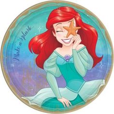 the little mermaid is smiling and holding a star