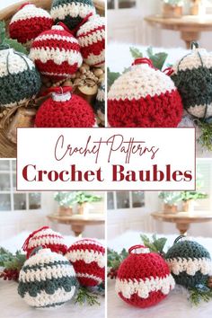 christmas crochet baubles on table Crochet Christmas Ball Ornaments, Ball Crochet, Christmas Crochet Pattern, Crochet Christmas Gifts