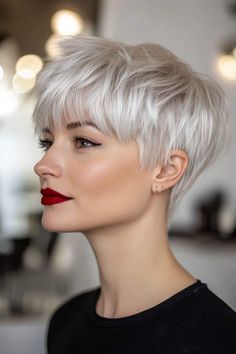 Pixie Haircuts For Thick Hair, Feminine Pixie Cuts, Short Hairstyle Ideas, Natural Hair Haircuts, Shaggy Pixie Cuts, Wavy Pixie Cut, Shaggy Pixie, Asymmetrical Pixie Cuts, Pixie Haircut Styles