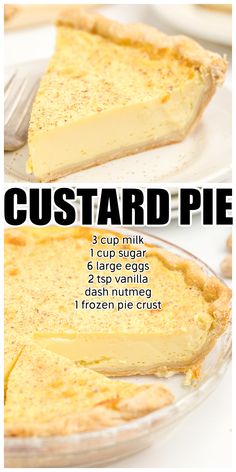 This Old fashioned Custard Pie is a rich recipe that has been gracing dinner tables for over 200 years! With only 6 ingredients, it's so easy to make and incredibly delicious! Dang Good Pie Recipe, Corn Pie Recipe Sweet, Famous Pie Recipes, Old Fashioned Custard Pie, Custard Pie Recipes, Crustless Custard Pie, Easy Custard Pie, Condensed Milk Pie Recipes