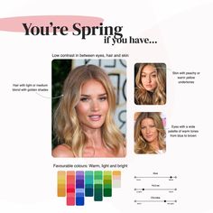 What's your colour season? The art of colour analysis. Colours To Wear With Blonde Hair, Spring Tone Hair Colors, Golden Undertones Skin, Blonde Hair Yellow Skin Tone, Blonde Hair On Neutral Skin, Blonde Hair For Yellow Undertones, Best Colours For Blondes To Wear, Blonde Hair For Spring Skin Tone, Blonde For Yellow Undertone Skin