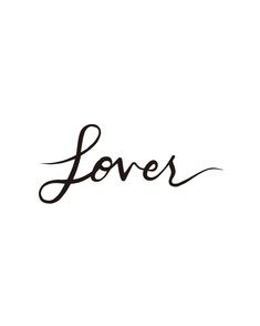 the word loves written in cursive writing on a white background with black ink