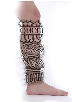 a person with a tattoo on their leg