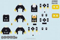 an image of pixel art with different shapes and sizes