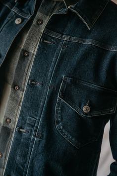 Bold and ready to be worn, the Blade denim jacket is inspired by your traditional denim jacket silhouette (Our inspiration were the 1930’s era denim jackets) with our added twist of comfort. The Blade is a timeless piece that will pair great with our Axe Chino or selvedge denim jeans. • 96% Cotton / 4% polyurethane Classic Denim Jacket With Pockets In Recycled Denim, Denim Blue Outerwear With Double-needle Stitching, Selvedge Denim Blue Cotton Jacket, Unstructured Dark Wash Denim Jacket, Fall Denim Blue Jacket With Double-needle Sleeve, Unstructured Denim Blue Jacket For Fall, Fitted Winter Denim Jacket With Patch Pockets, Classic Dark Wash Denim Jacket With Double-needle Stitching, Classic Selvedge Dark Wash Outerwear