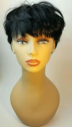 Black Wig Short, Wig Short Black, Short Black Wig, Black Pixie Cut, Hair Lookbook, Short Black Wigs, Black Pixie, Black Women Short Hairstyles, Good Quality Wigs